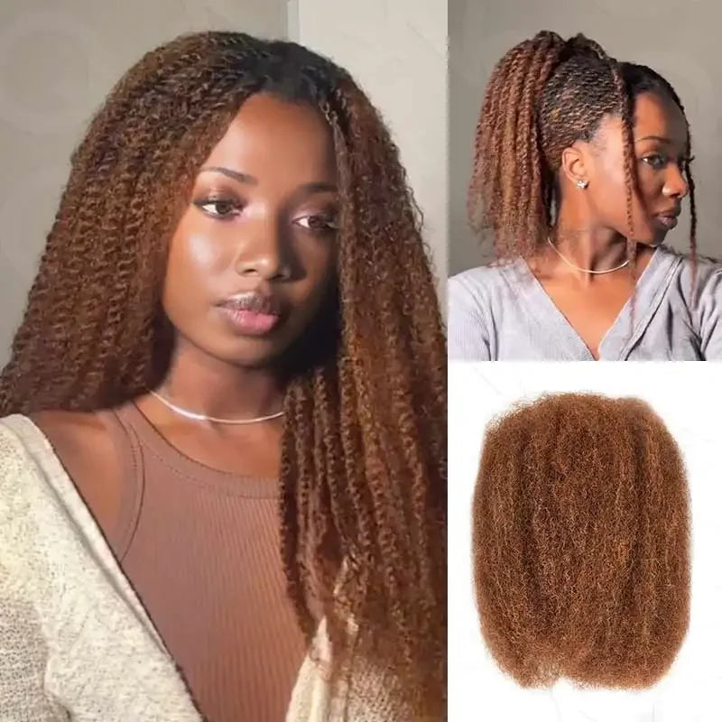 Top Peruvian Kinky Curly Mini Twist QVR US Stock Afro Kinky Bulk Human Hair for Braiding 100% Remy Hair Bundles No Shedding
