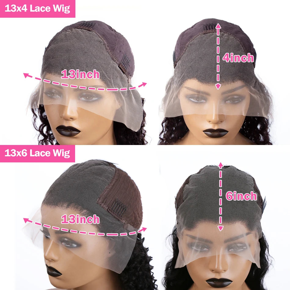 Mossily 300 Density Loose Wave 13x4 HD Lace Front Wig 40 Inch Brazilian Curly Deep Wave 13x6 Lace Frontal Human Hair Wigs Women
