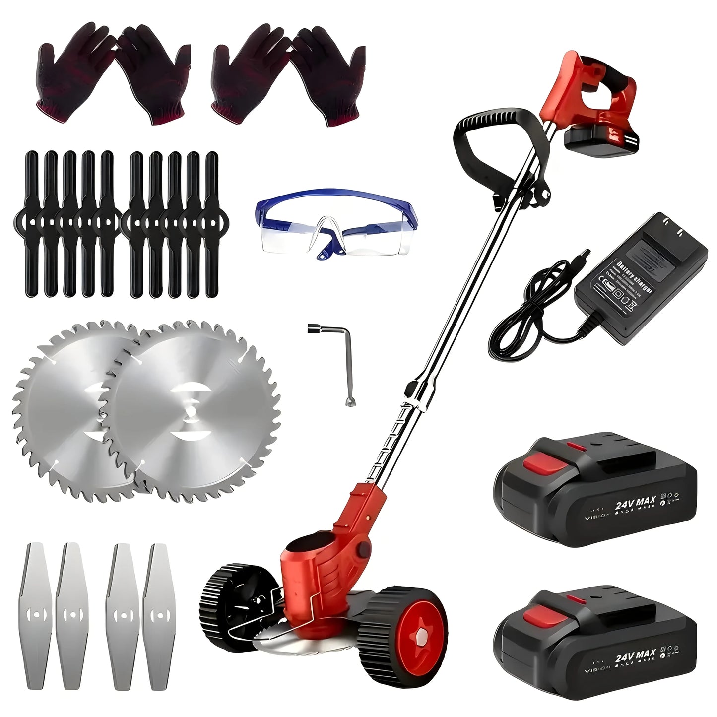 Electric Weed Wacker Battery Powered Grass Trimmer 3 in 1 Weed Trimmer Lawn Edger Brush Cutter for Lawn Garden Pruning Trimming