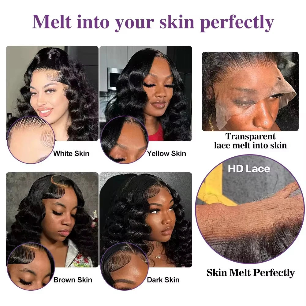 Mossily 300 Density Loose Wave 13x4 HD Lace Front Wig 40 Inch Brazilian Curly Deep Wave 13x6 Lace Frontal Human Hair Wigs Women