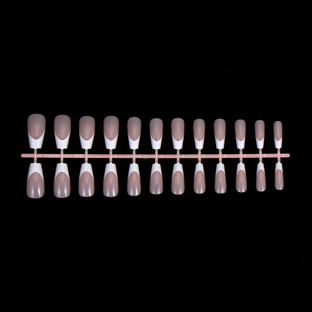 20pcs/Set Long Coffin Fake Nails Rainbow Ballerina Full Cover Nail Art Tips Beauty Artificial False Nails Manicure Charms
