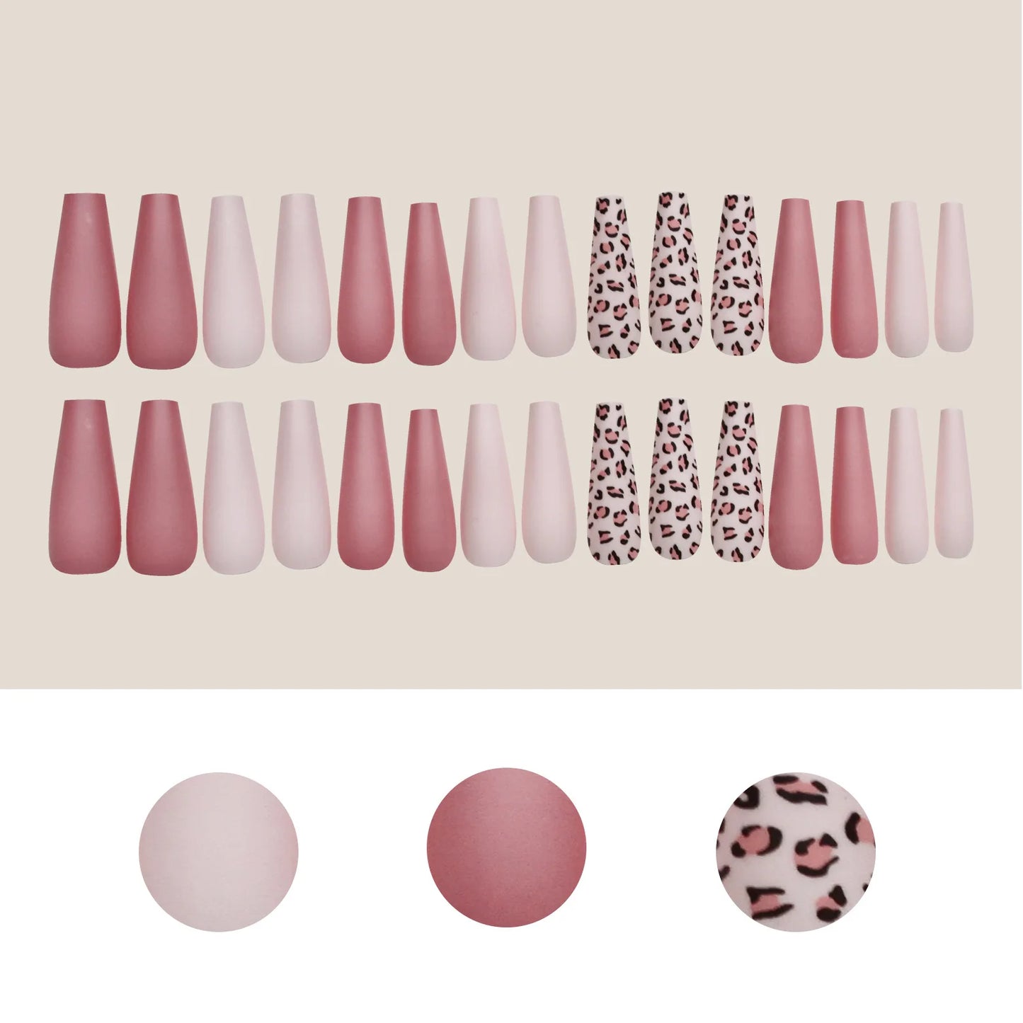 20pcs/Set Long Coffin Fake Nails Rainbow Ballerina Full Cover Nail Art Tips Beauty Artificial False Nails Manicure Charms