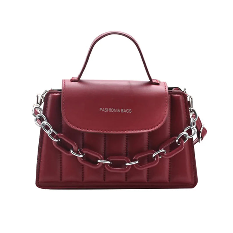 New Chains Shoulder Bag Women Solid Color Crossbody Bag Designer Messenger Handbag and Purse Luxury Top-handle Bag feminina