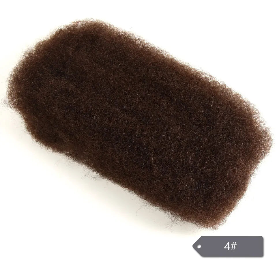 QVR Afro Kinky Bulk Human Hair Extensions Natural Black/Brown/Grey - Lightweight for Braiding, Styling & Everyday Wear