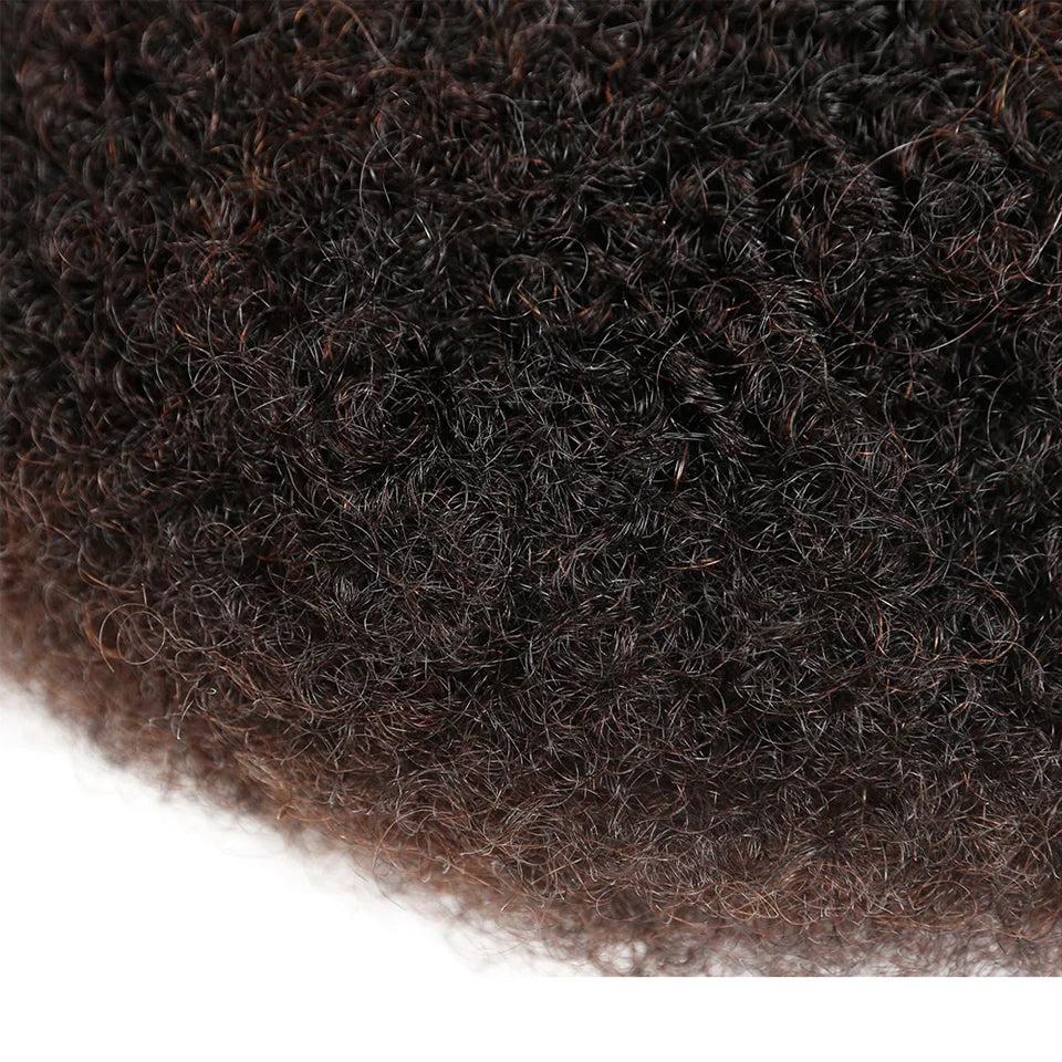 QVR Afro Kinky Bulk Human Hair Extensions Natural Black/Brown/Grey - Lightweight for Braiding, Styling & Everyday Wear