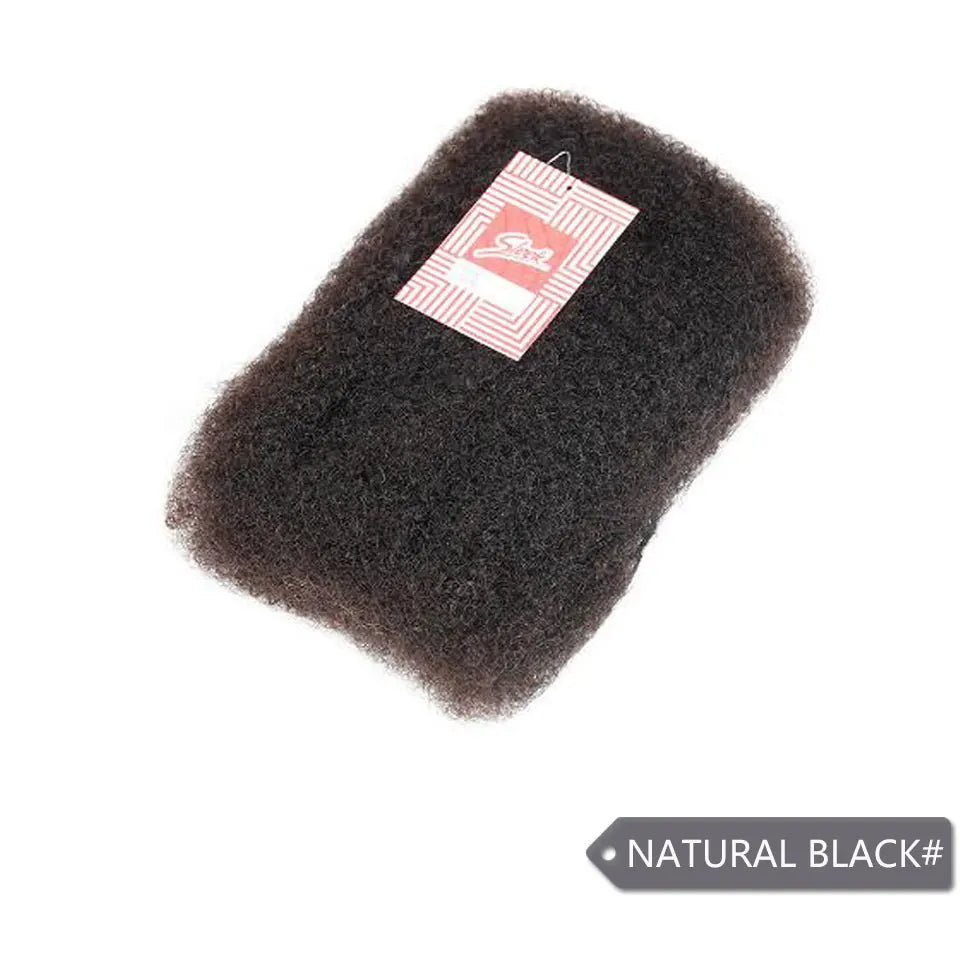 QVR Afro Kinky Bulk Human Hair Extensions Natural Black/Brown/Grey - Lightweight for Braiding, Styling & Everyday Wear