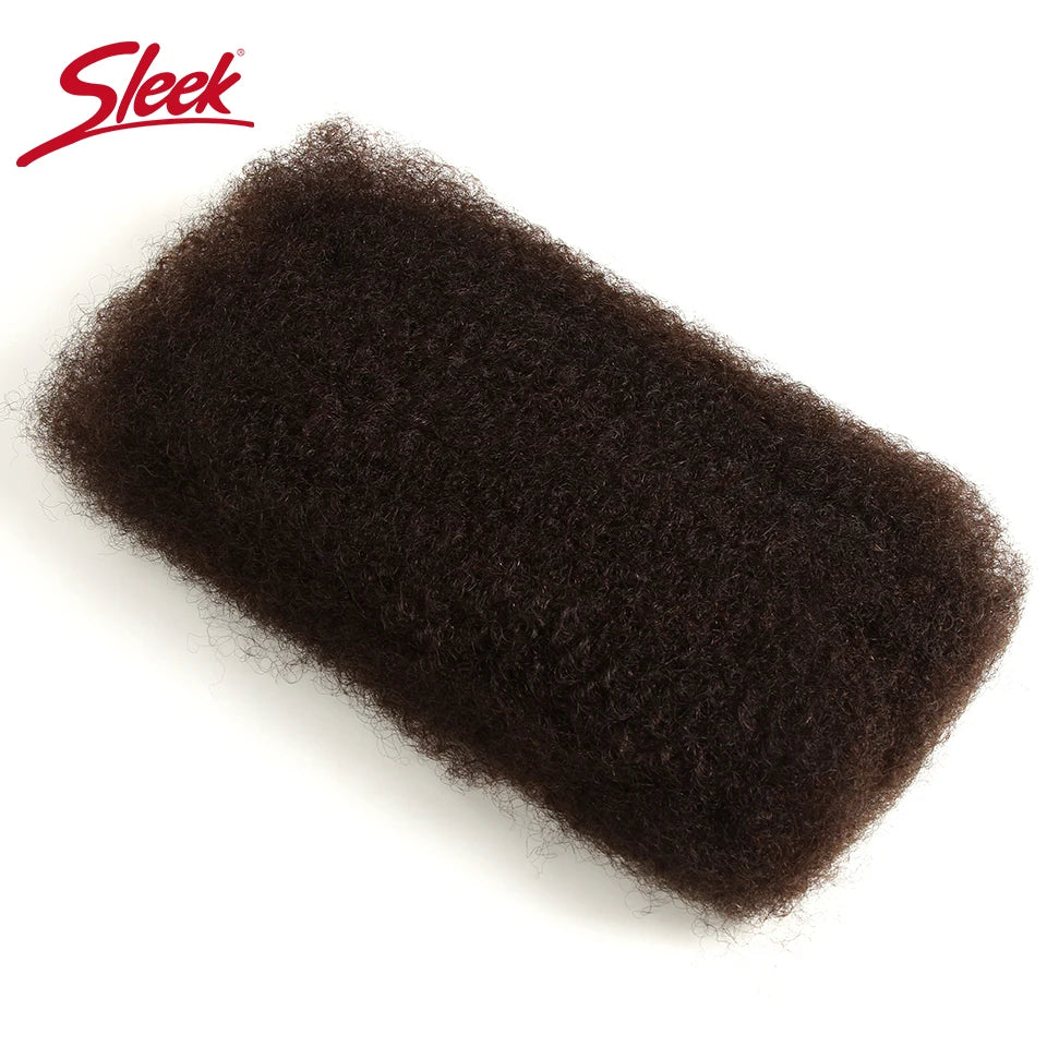 QVR Afro Kinky Bulk Human Hair Extensions Natural Black/Brown/Grey - Lightweight for Braiding, Styling & Everyday Wear