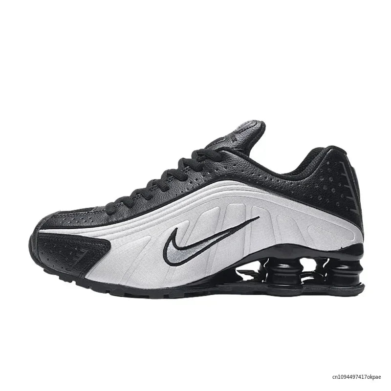 Nike Shox R4 Black Silver Retro Air Columns Non-slip Cushioning Casual Men Running Shoes Athletic Sneakers Men