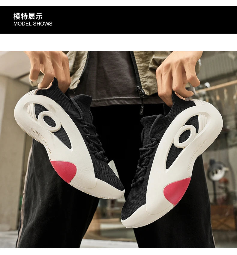 New Arrival Black Green Summer Sneakers for Men Breathable Socks Casual Sports Shoes Men Trainers Platform Designer Sneakers Men