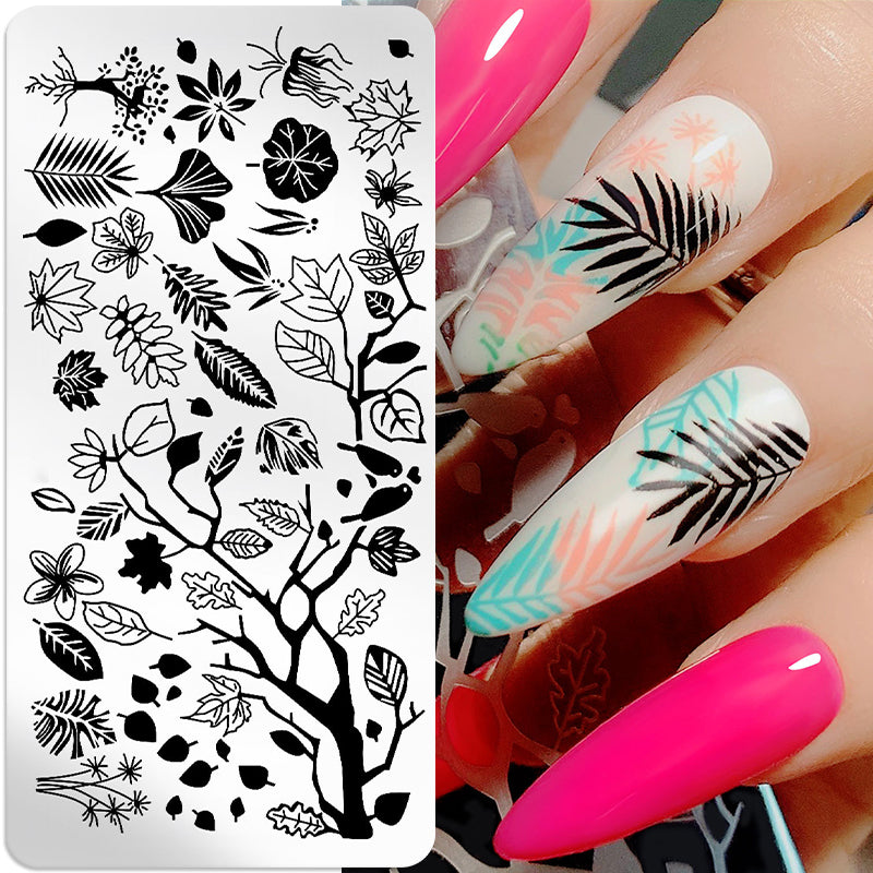 Nail Stamping Plate Flower Leaf Geometry Stamp Template Snakeskin Nail Image Plate Stencil DIY Printing Stainless Steel Tools