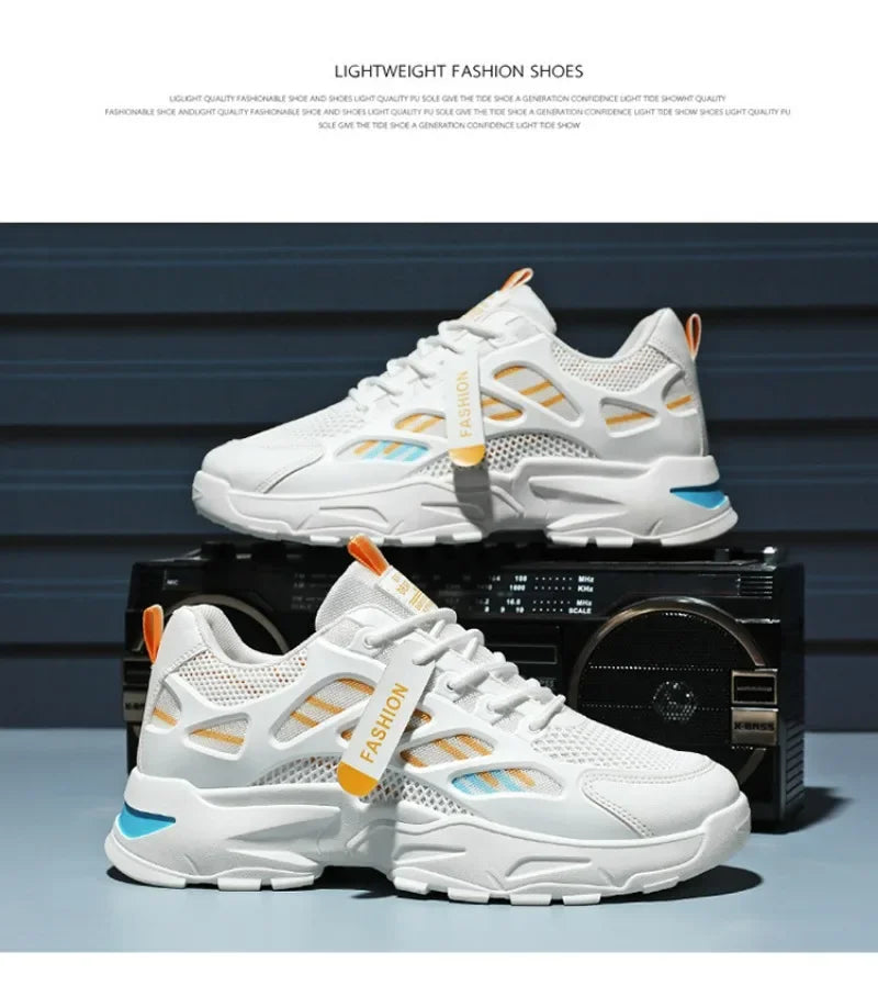 Men's Casual Sneakers Summer Breathable Anti Slip Mesh Outdoor Running Shoes Student Sneaker Tennis Shoes Zapatillas Informales