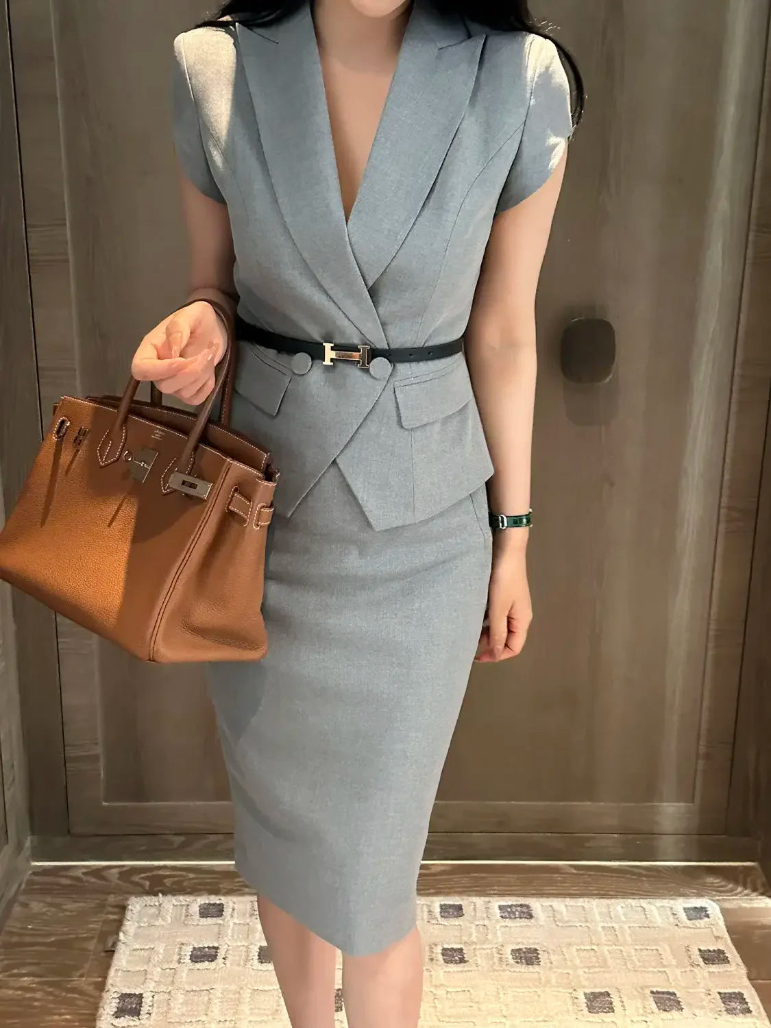 Short Sleeve Woman Outfit Sexy Office Skirt 2 Pieces Sets for Women Korea New in The Same Clothing Trend 2024 Festival Matching