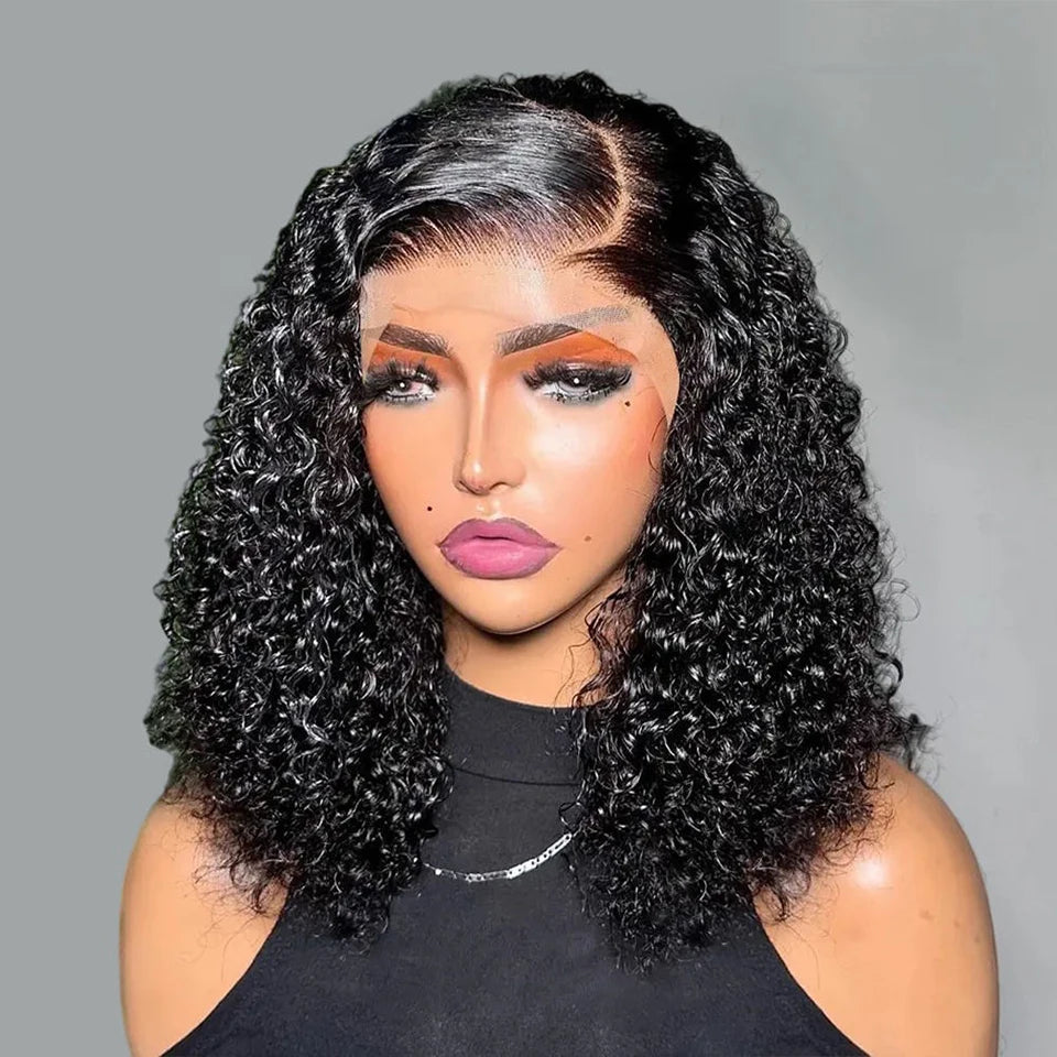Raw Indian Bob Wig Jerry Curly Wave Natural Human Hair Glueless Wigs 13x6 HD Lace Frontal Burmese Curly Short Lace Front Wig