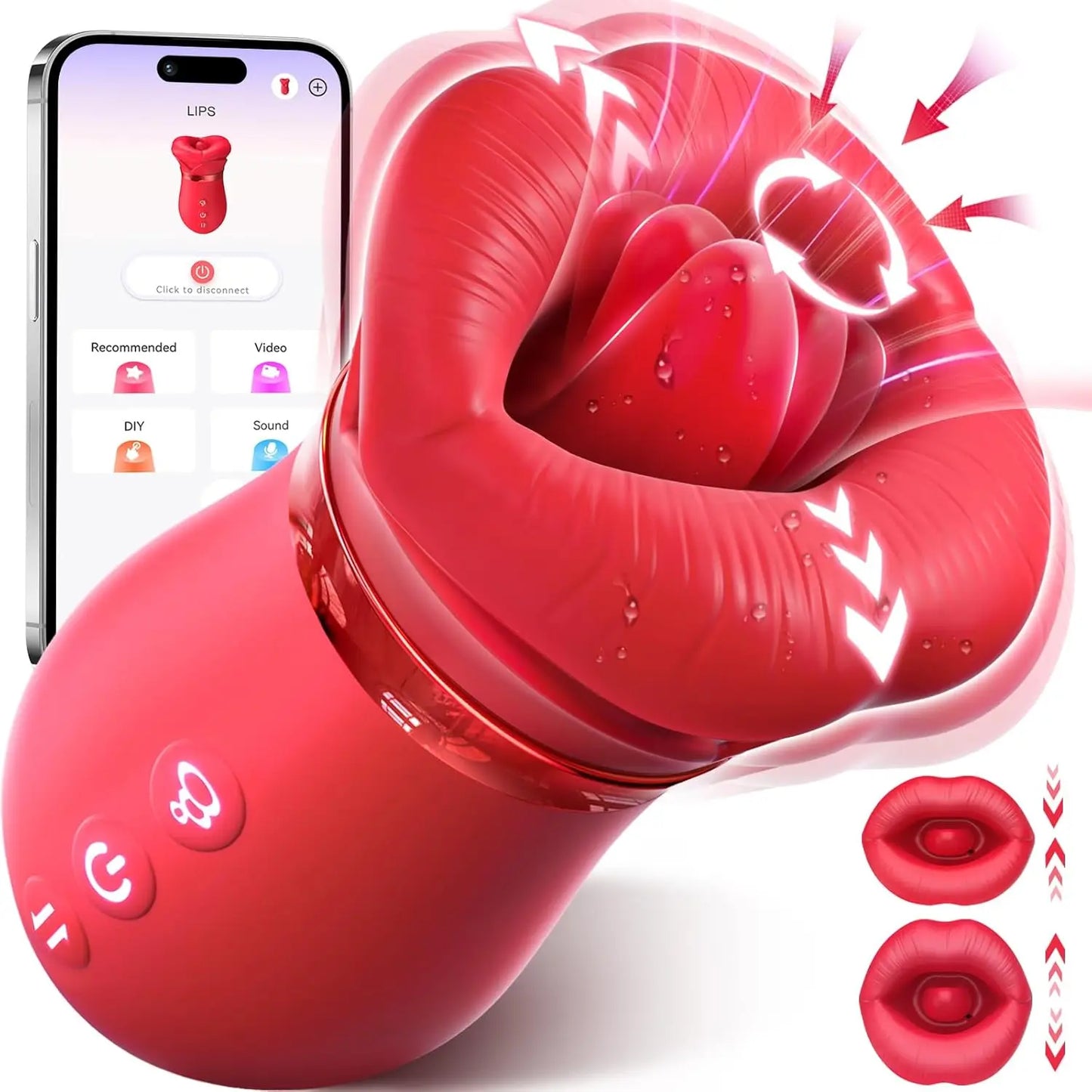 Mouthpiece rose sex toy tongue licking clitoris nipple sucking stimulation sexual intercourse vibrating massager adult products