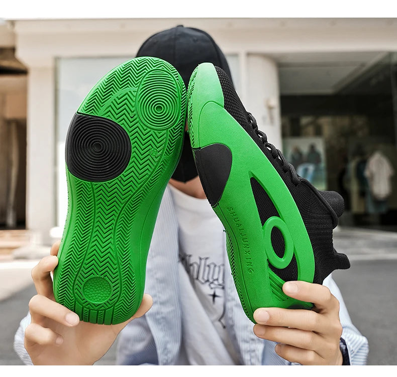 New Arrival Black Green Summer Sneakers for Men Breathable Socks Casual Sports Shoes Men Trainers Platform Designer Sneakers Men