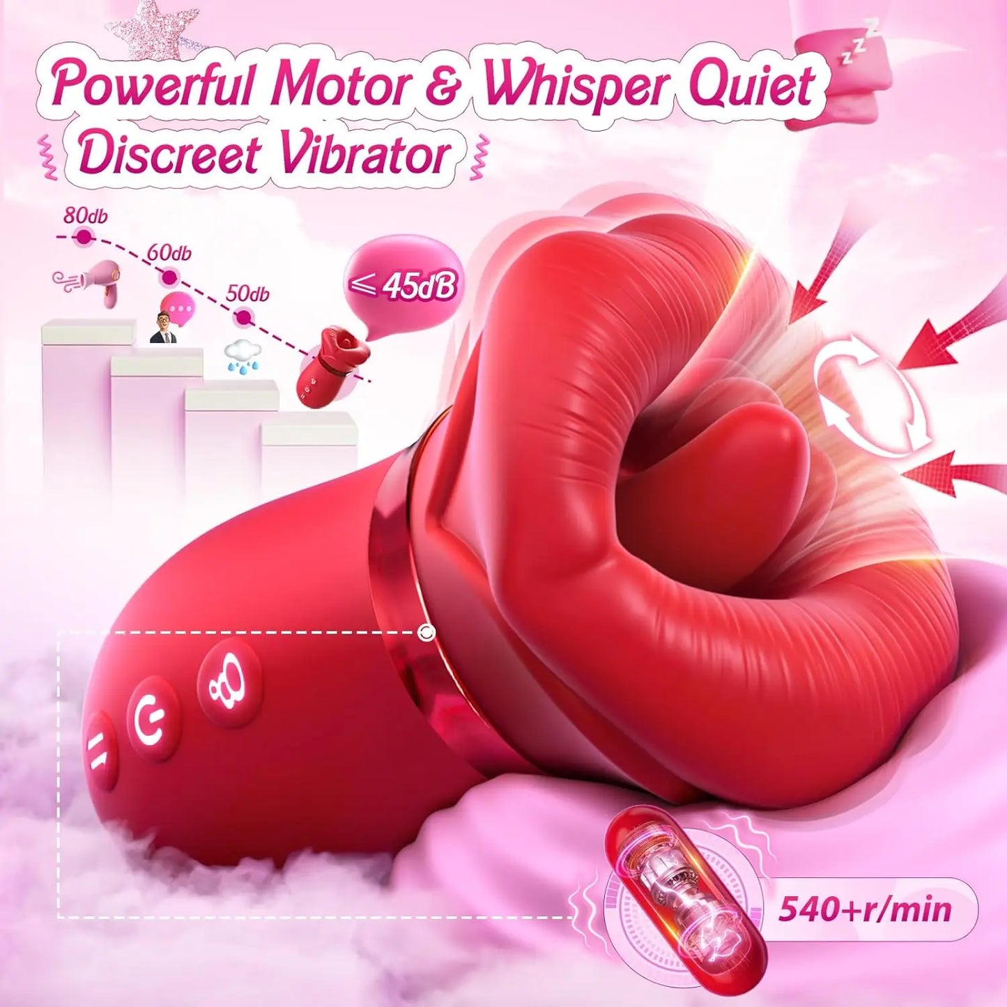 Mouthpiece rose sex toy tongue licking clitoris nipple sucking stimulation sexual intercourse vibrating massager adult products