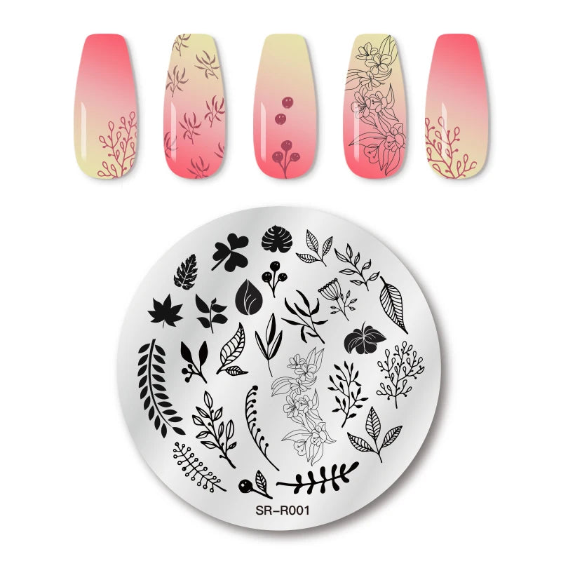 Nail Stamping Plate Flower Leaf Geometry Stamp Template Snakeskin Nail Image Plate Stencil DIY Printing Stainless Steel Tools