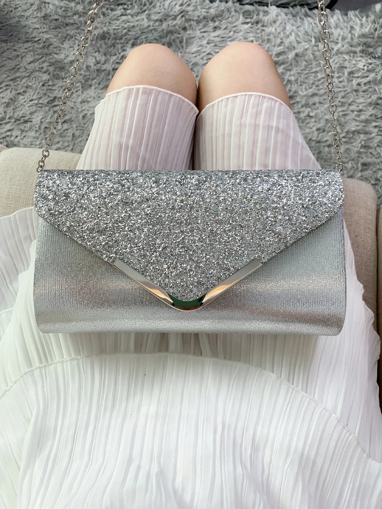 Glitter Bling,Shiny Elegant And Fashionable Envelope Clutch Bag, Party Wedding Handbag For Women Dinner Bag