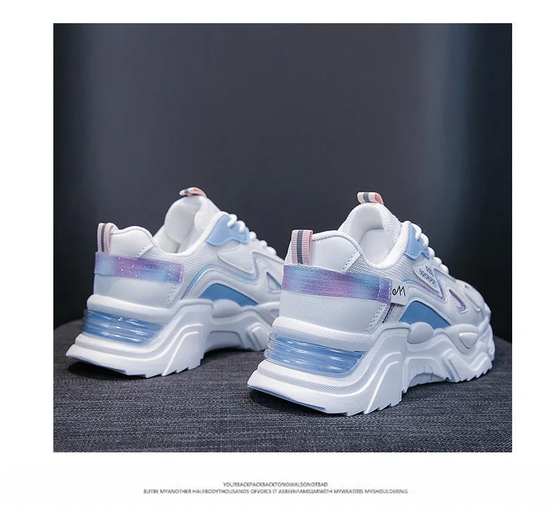 2024 women's Sports Platform Shoes Increased Breathable Women's Casual sneakers Lightweight Running Shoes Zapatillas De Mujer