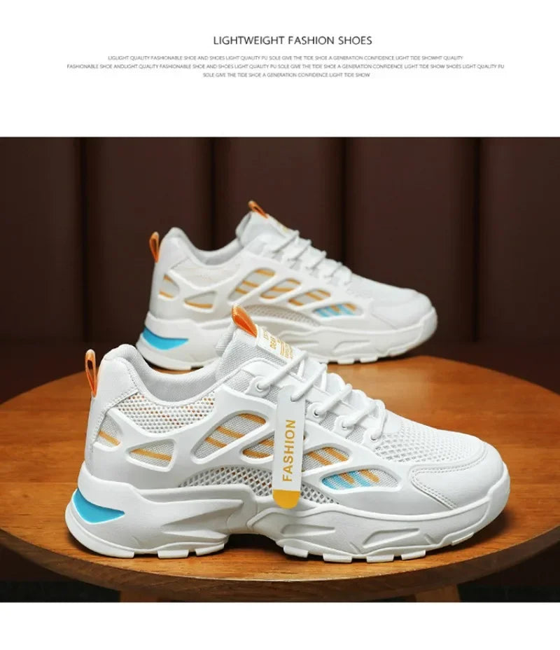 Men's Casual Sneakers Summer Breathable Anti Slip Mesh Outdoor Running Shoes Student Sneaker Tennis Shoes Zapatillas Informales