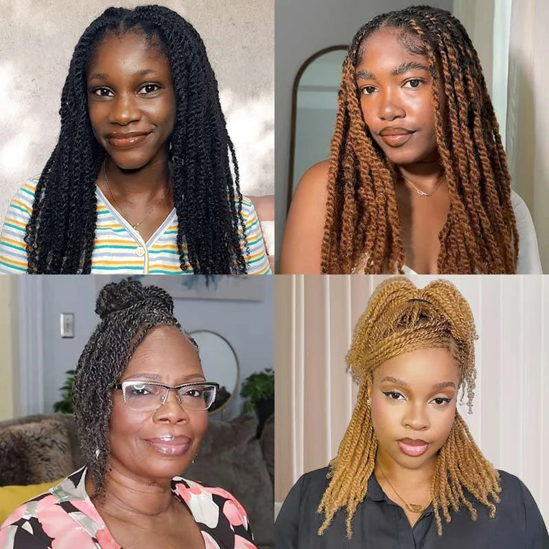 QVR Afro Kinky Bulk Human Hair Extensions Natural Black/Brown/Grey - Lightweight for Braiding, Styling & Everyday Wear