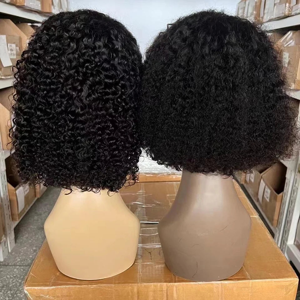 Raw Indian Bob Wig Jerry Curly Wave Natural Human Hair Glueless Wigs 13x6 HD Lace Frontal Burmese Curly Short Lace Front Wig