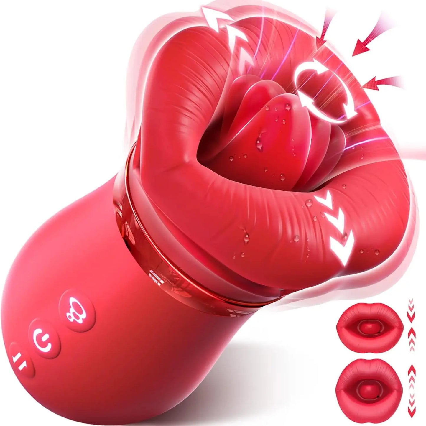 Mouthpiece rose sex toy tongue licking clitoris nipple sucking stimulation sexual intercourse vibrating massager adult products