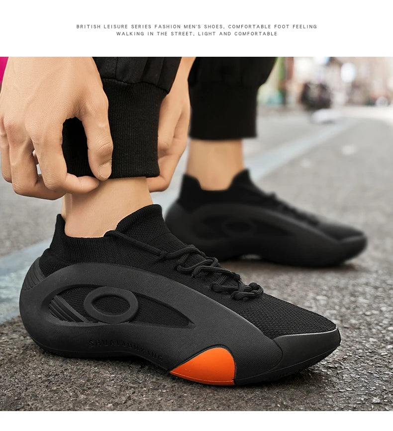 New Arrival Black Green Summer Sneakers for Men Breathable Socks Casual Sports Shoes Men Trainers Platform Designer Sneakers Men