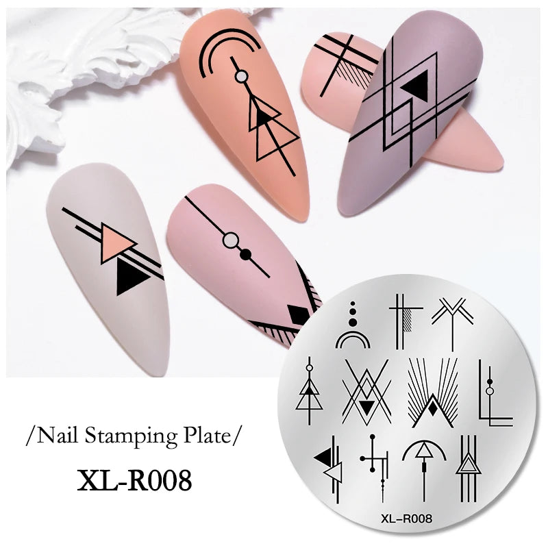 Nail Stamping Plate Flower Leaf Geometry Stamp Template Snakeskin Nail Image Plate Stencil DIY Printing Stainless Steel Tools