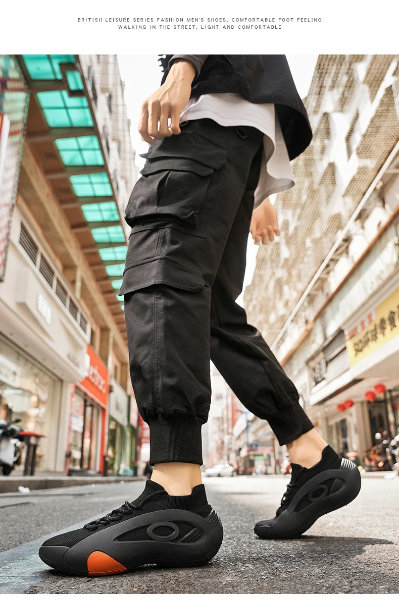 New Arrival Black Green Summer Sneakers for Men Breathable Socks Casual Sports Shoes Men Trainers Platform Designer Sneakers Men