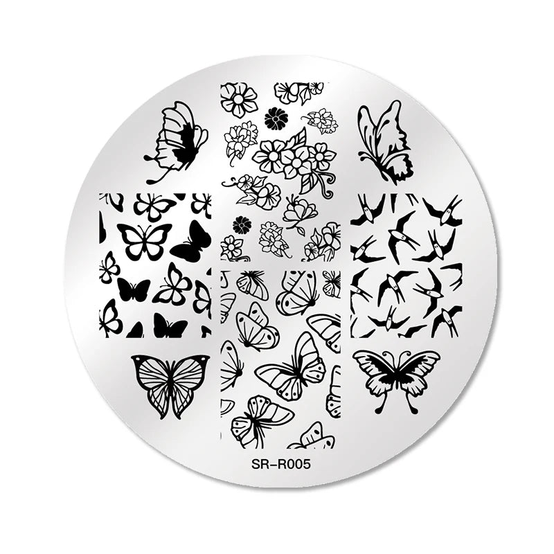 Nail Stamping Plate Flower Leaf Geometry Stamp Template Snakeskin Nail Image Plate Stencil DIY Printing Stainless Steel Tools