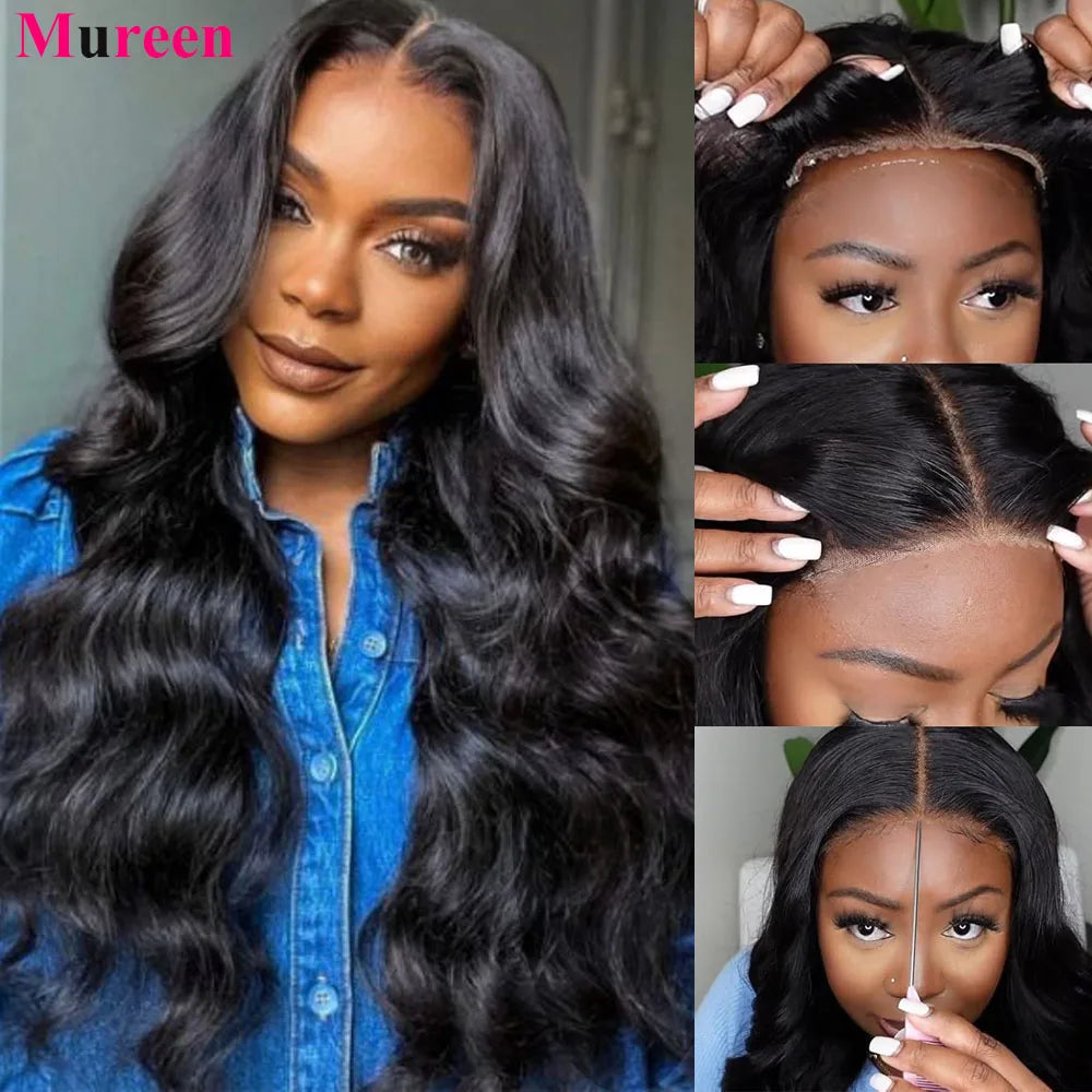 250% Density Glueless Wigs Human Hair Ready To Wear Body Wave Pre Cut Lace Wear And Go Wig 4X4 Lace Closure Wig