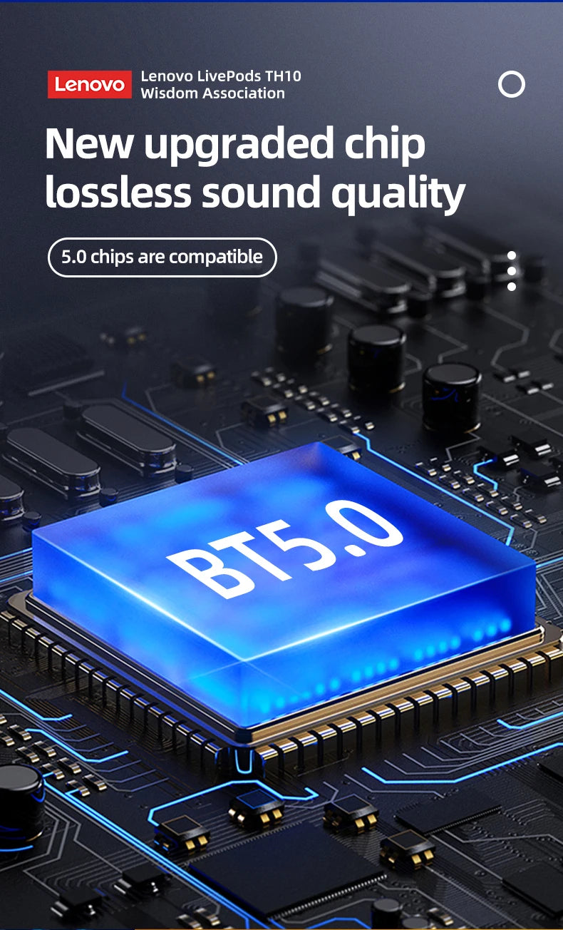 Lenovo Thinkplus TH10 TWS Stereo Headphone Bluetooth Earphones Music Headset with Mic for Mobile iPhone Sumsamg Android IOS