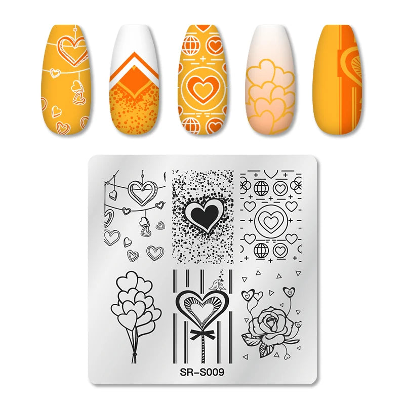 Nail Stamping Plate Flower Leaf Geometry Stamp Template Snakeskin Nail Image Plate Stencil DIY Printing Stainless Steel Tools