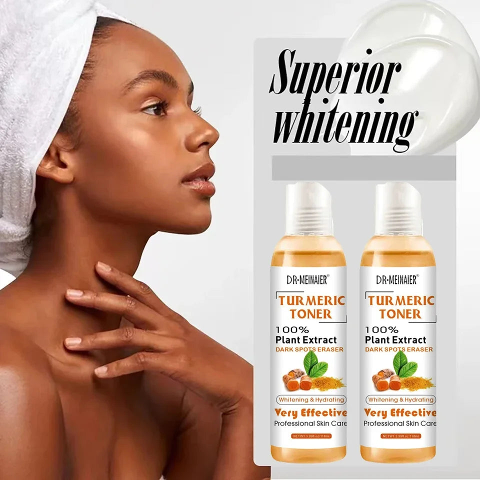 3pcs Whitening Turmeric Toner Brightening Face Serum Dark Corrector Moisturizing Vitamin C Ginger Essence Korean Cosmetics