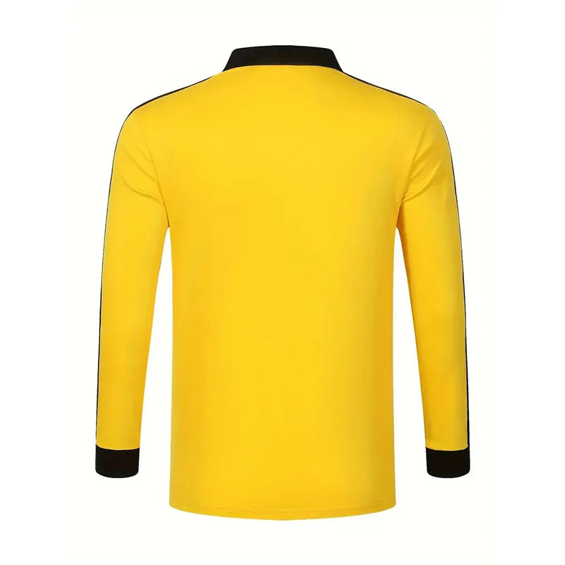 2024 Men's long sleeved polo shirt, spring and autumn casual sports breathable top, men's fashion patchwork polo shirt