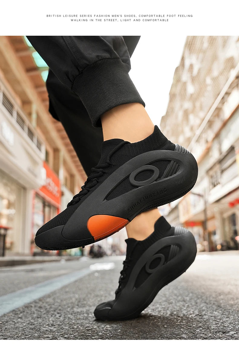 New Arrival Black Green Summer Sneakers for Men Breathable Socks Casual Sports Shoes Men Trainers Platform Designer Sneakers Men