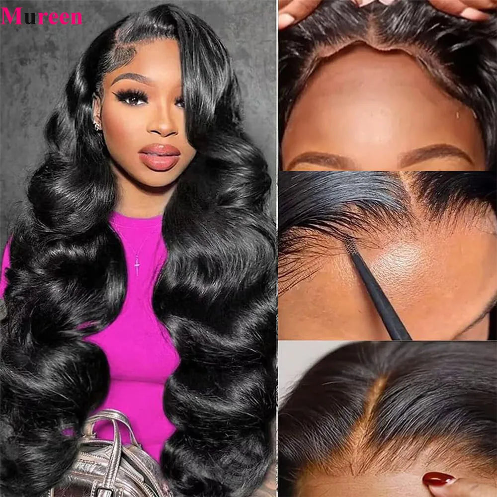 250% Density Glueless Wigs Human Hair Ready To Wear Body Wave Pre Cut Lace Wear And Go Wig 4X4 Lace Closure Wig
