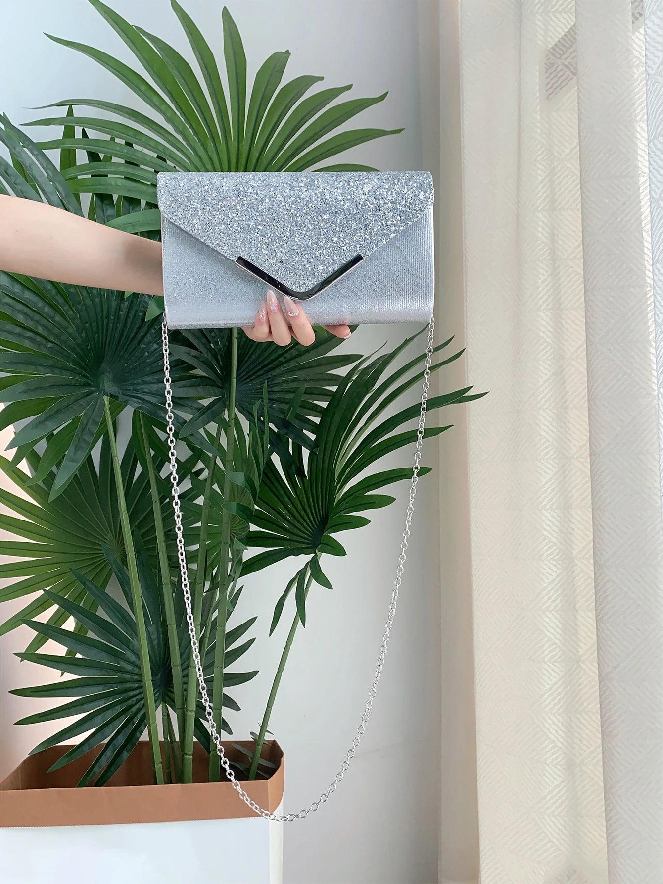 Glitter Bling,Shiny Elegant And Fashionable Envelope Clutch Bag, Party Wedding Handbag For Women Dinner Bag