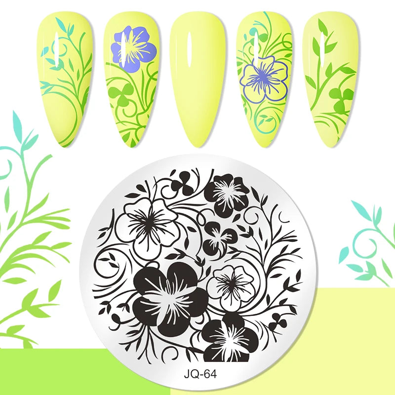 Nail Stamping Plate Flower Leaf Geometry Stamp Template Snakeskin Nail Image Plate Stencil DIY Printing Stainless Steel Tools