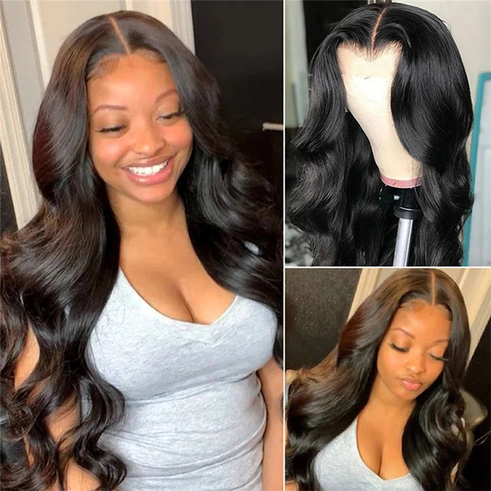 250% Density Glueless Wigs Human Hair Ready To Wear Body Wave Pre Cut Lace Wear And Go Wig 4X4 Lace Closure Wig