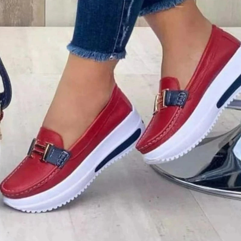Women Vulcanized Shoes Round Toe Sneakers Outdoor Female Casual Shoes Platform Walking Women Shoes Shallow Slip-on Flat Shoe New