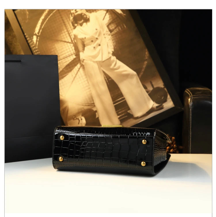 High-grade light luxury handbag 2024 new autumn and winter fashion Tote bag women's crocodile print single shoulder crossbodybag