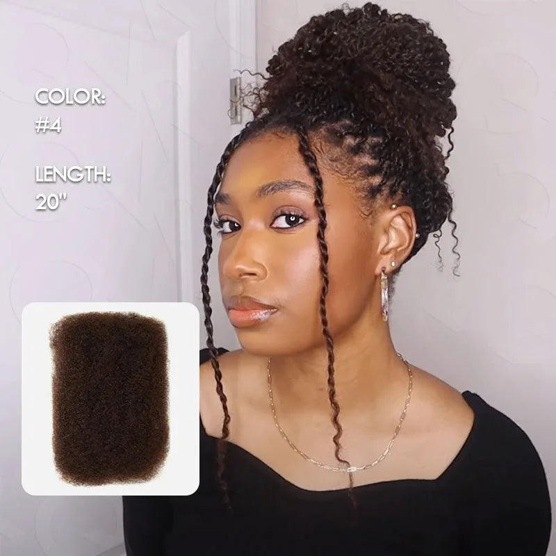 Best Sale QVR Afro Kinky Bulk Twist Braids Hair100% Human Hair for Braiding Dreadlocks Extentions Remy Bulk Hair No Attachment