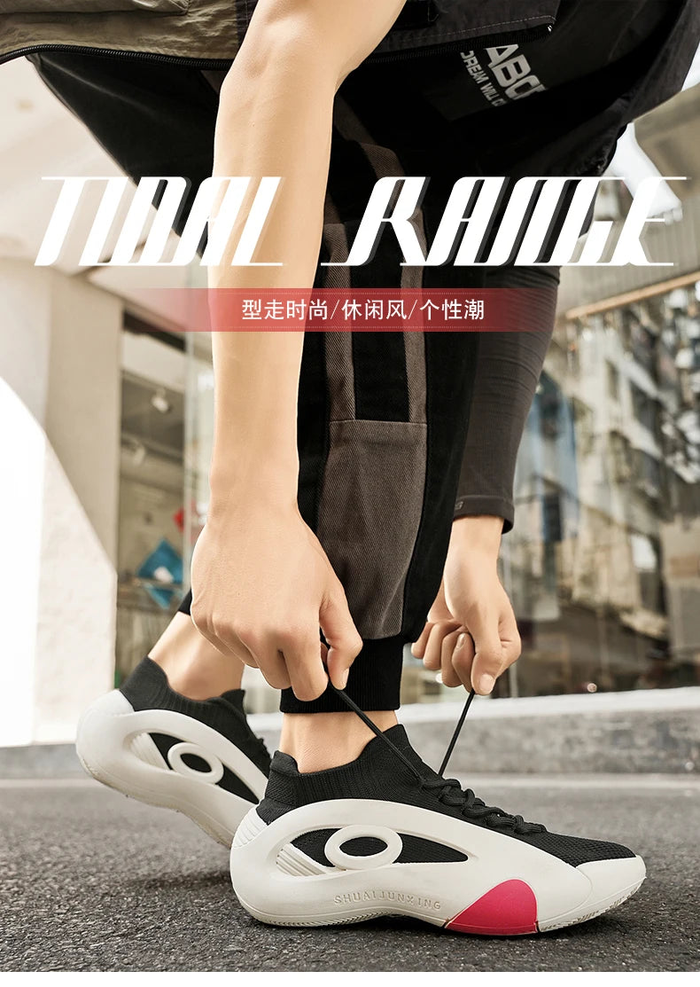 New Arrival Black Green Summer Sneakers for Men Breathable Socks Casual Sports Shoes Men Trainers Platform Designer Sneakers Men