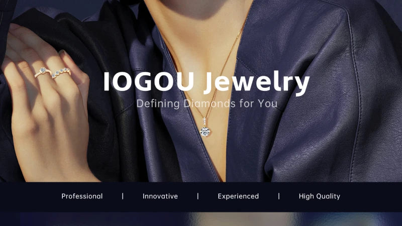 IOGOU Luxury 3.0 Carat Moissanite Pendant Necklaces for Women Real 925 Silver 1ct 2ct Diamond Necklace Engagement Jewelry Gifts