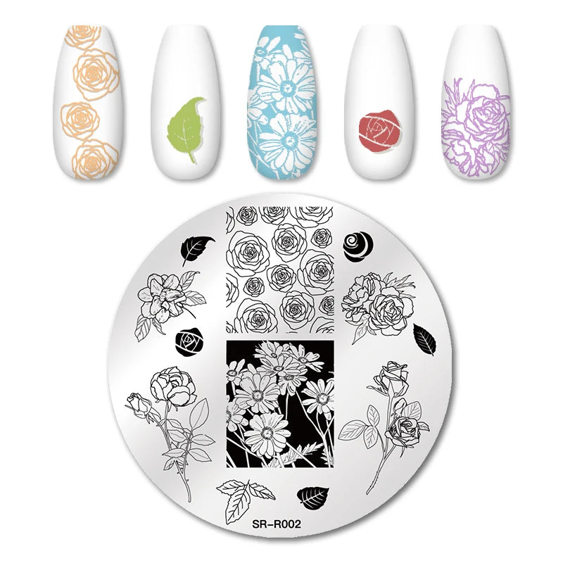 Nail Stamping Plate Flower Leaf Geometry Stamp Template Snakeskin Nail Image Plate Stencil DIY Printing Stainless Steel Tools