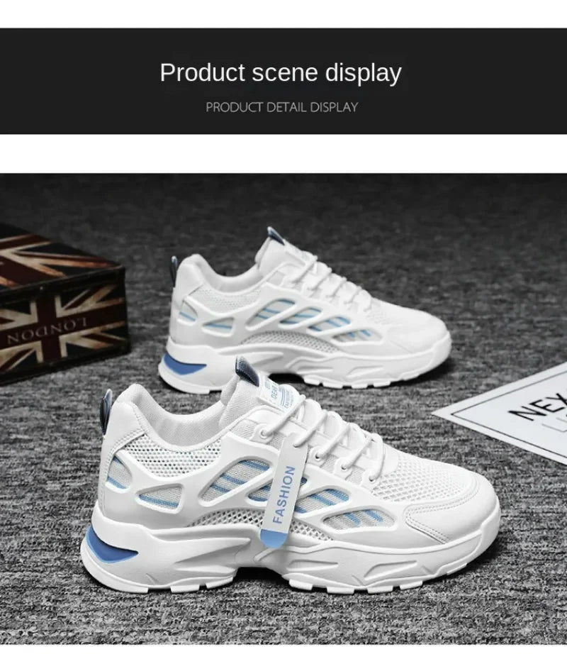 Men's Casual Sneakers Summer Breathable Anti Slip Mesh Outdoor Running Shoes Student Sneaker Tennis Shoes Zapatillas Informales