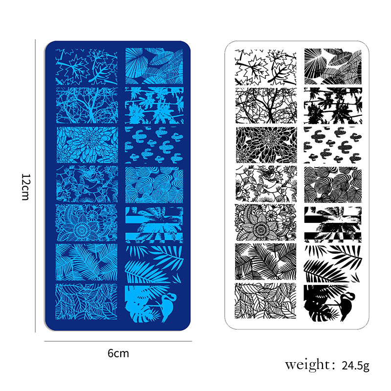 Nail Stamping Plate Flower Leaf Geometry Stamp Template Snakeskin Nail Image Plate Stencil DIY Printing Stainless Steel Tools