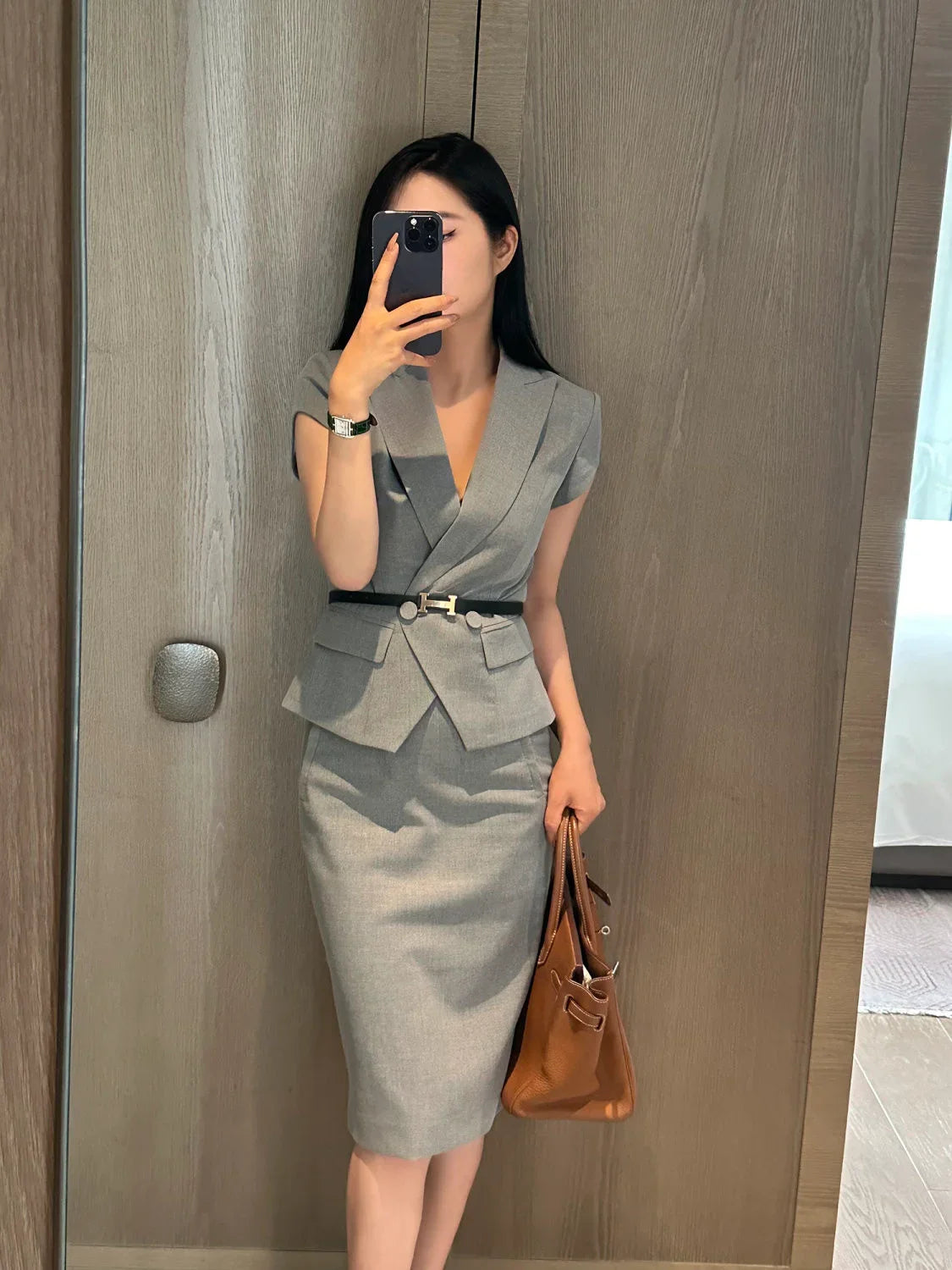 Short Sleeve Woman Outfit Sexy Office Skirt 2 Pieces Sets for Women Korea New in The Same Clothing Trend 2024 Festival Matching